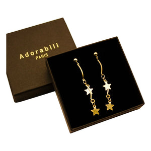Adorabili - 2-Star Asymmetric Earrings | Gold