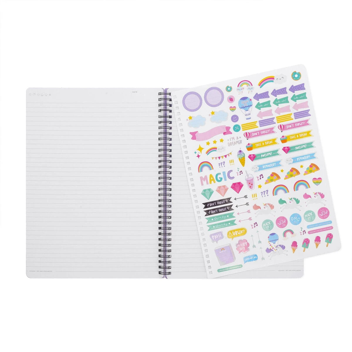 Legami - A4 Lined Notebook with Illustrated Hard Cover - Unicorn - Spiral-Bound