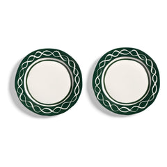 &Klevering - Platos de porcelana Festivo - Juego de 2 | Verde