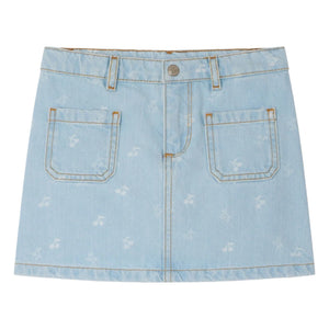 Bonpoint - Tison Cerises Jeansrock | Hellblau