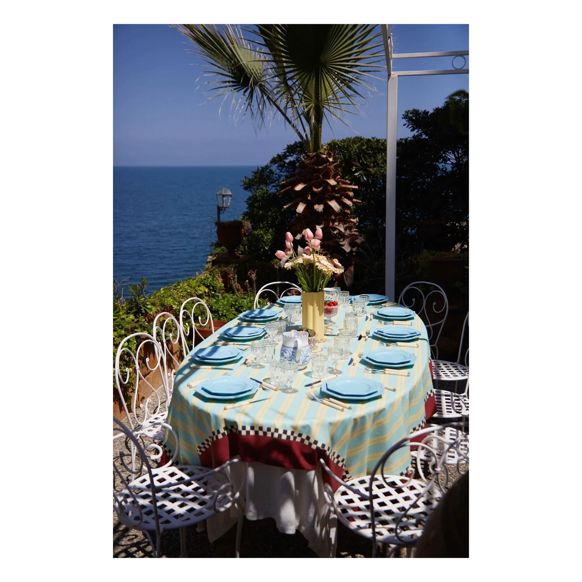 Lisa Corti - Tiger cotton tablecloth, Lisa Corti x The Socialite Family | Turquoise