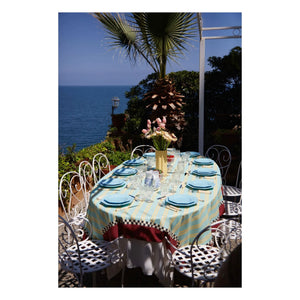 Lisa Corti - Tiger cotton tablecloth, Lisa Corti x The Socialite Family | Turquoise