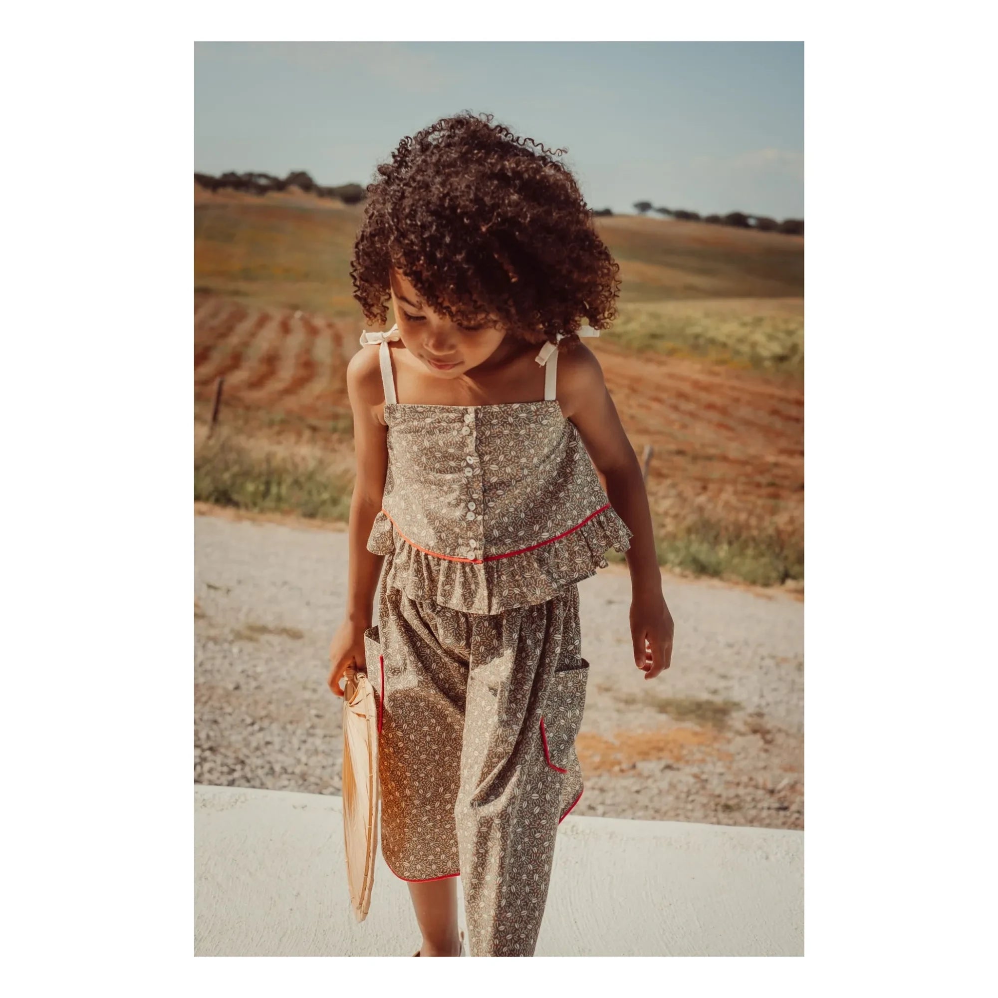 THE LiTTLE POETS - Rosalia Nature Organik Pamuklu Crop Top | Haki Kahverengi