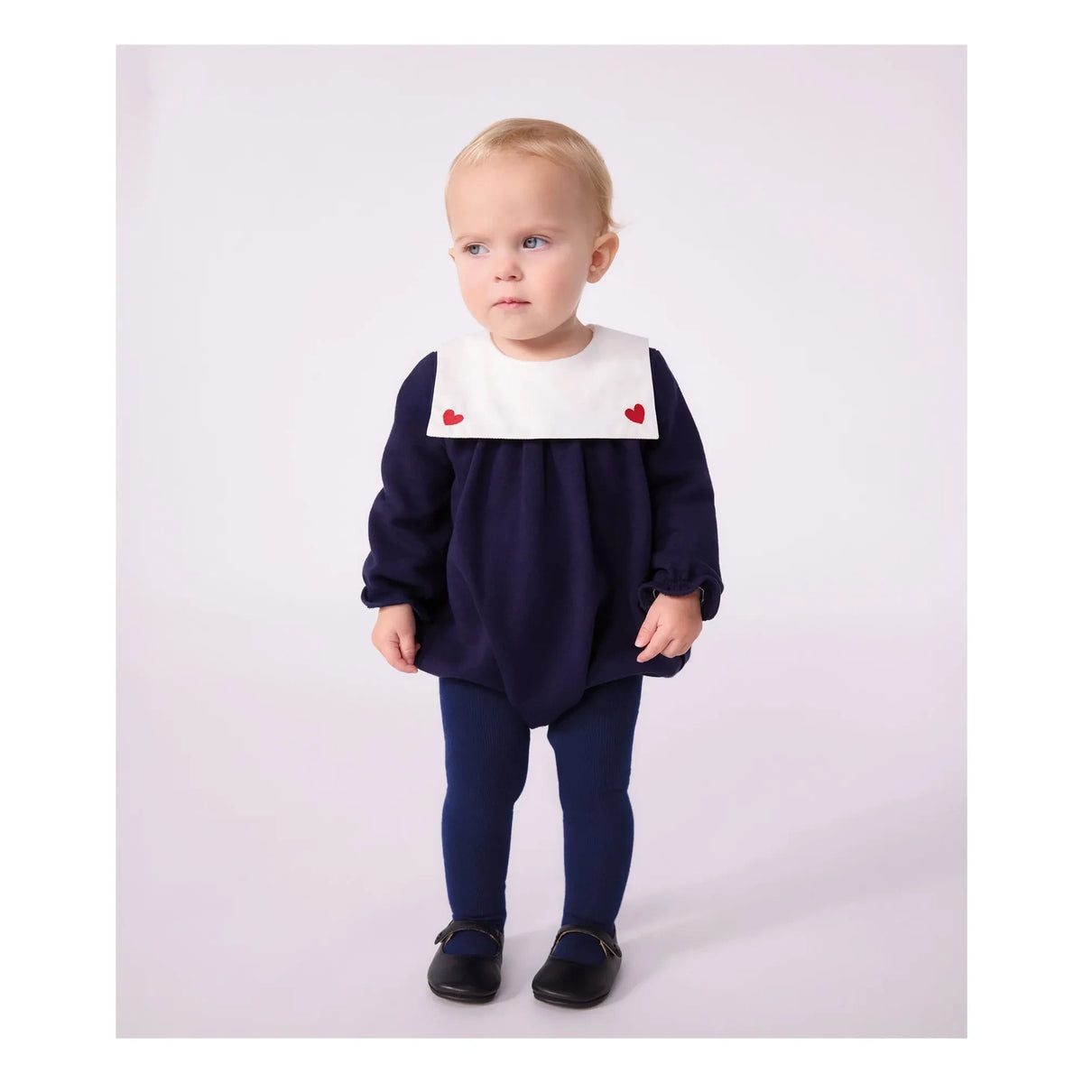 Petit Bateau - Çıtçıt yaka organik pamuklu tulum | Gece mavisi