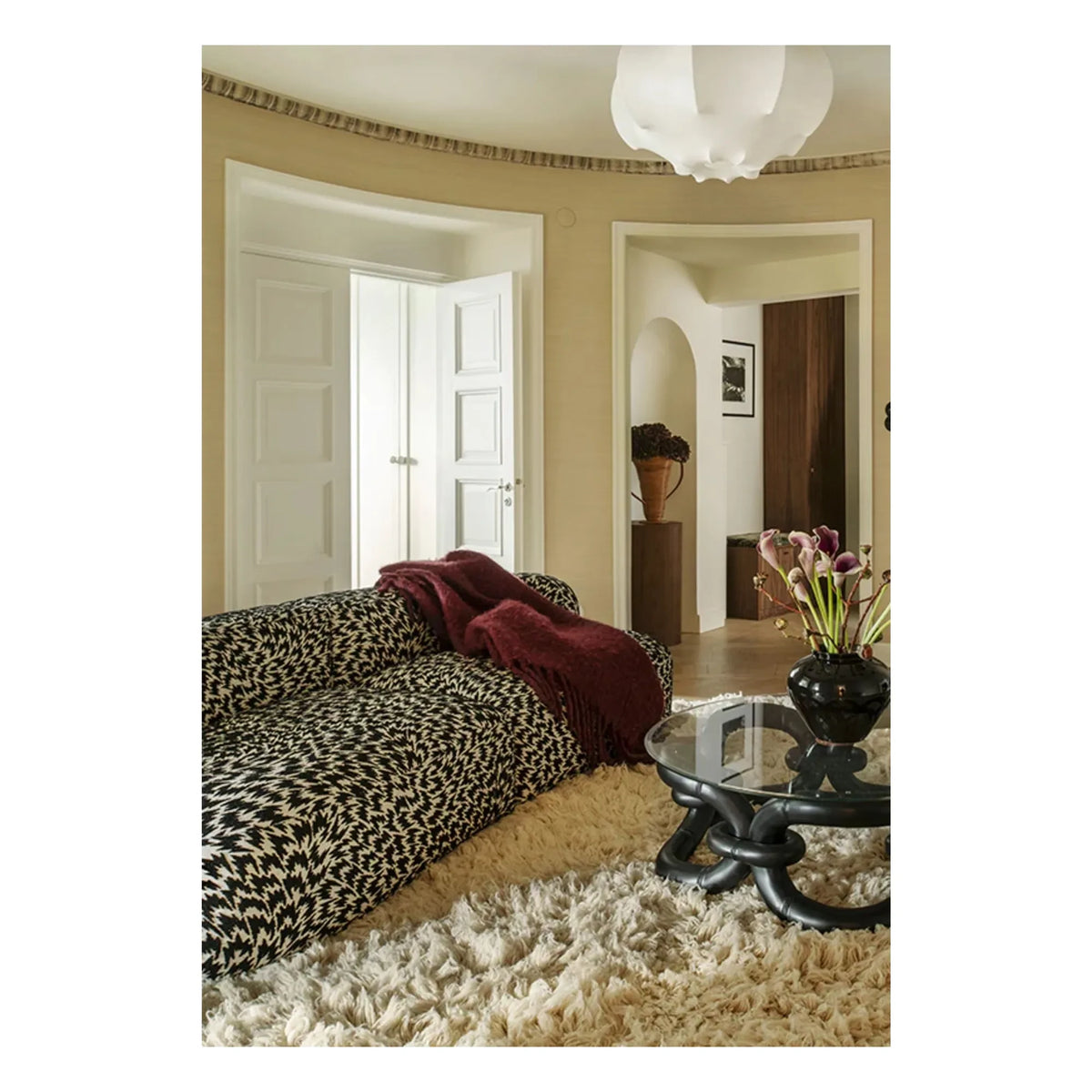 Layered - Alfombra de lana con flecos | Beige