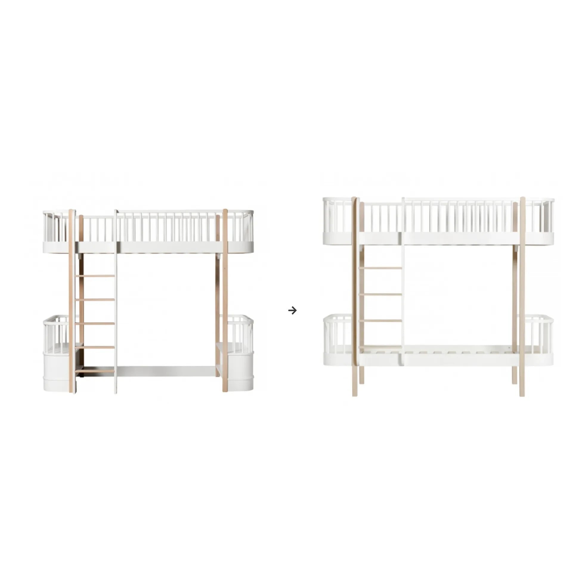 Oliver Furniture - Ranza Dönüştürme Kiti, Beyaz/Kayın