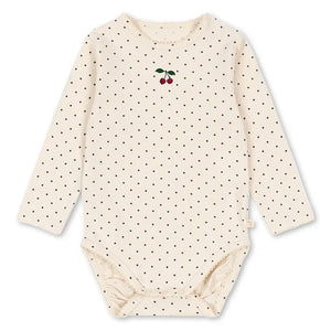 Konges Sløjd - Basic Polka Dot Bio-Baumwoll-Body | Ecru