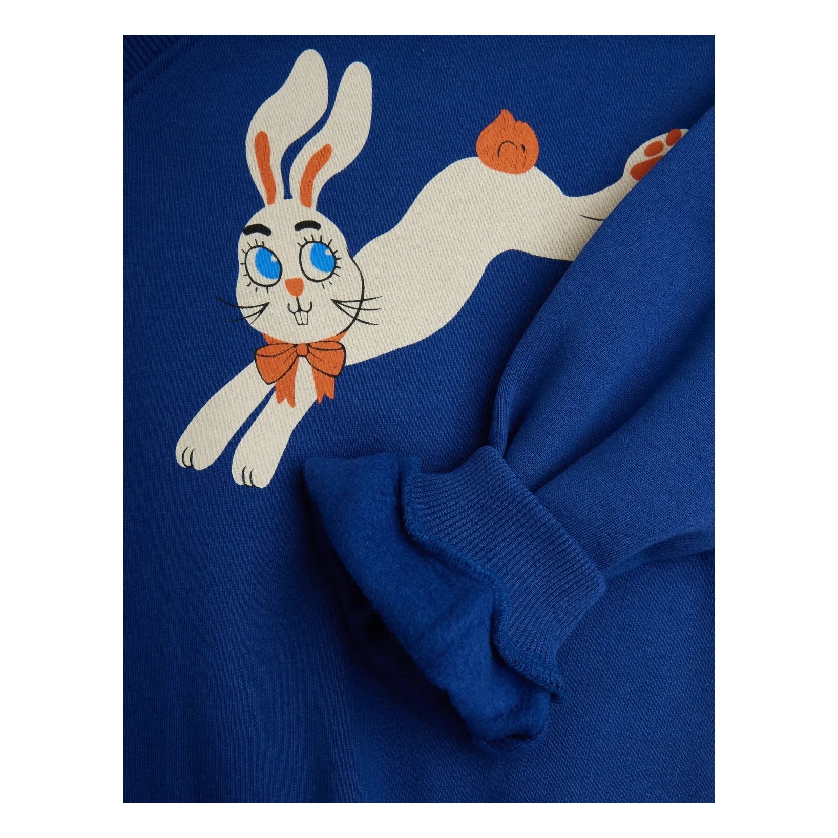 Mini Rodini - V-Ausschnitt-Sweatshirt Rabbits Bio-Baumwolle | Blau