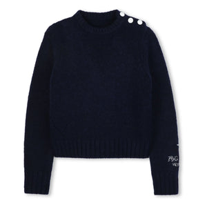 Zadig & Voltaire - Buttoned Wool Sweater | Navy Blue
