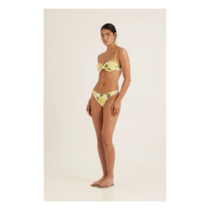 Peony - Büzgülü Tatil Balconnet Bikini Üstü | Sarı