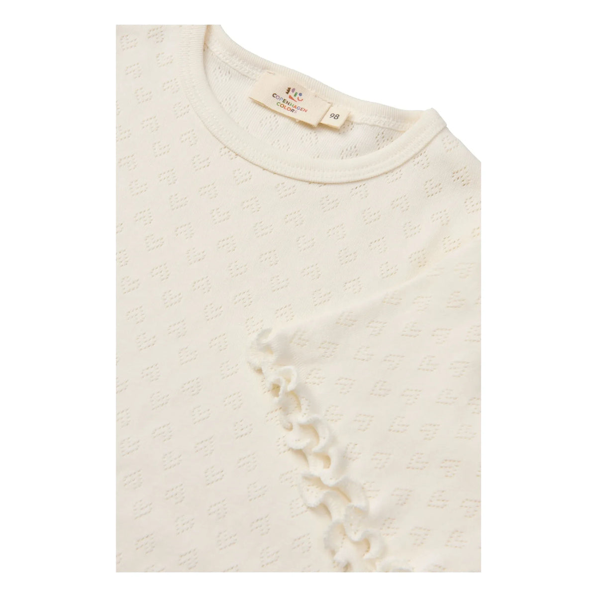 Copenhagen Colors - Pointelle organik pamuklu T-shirt | Krem