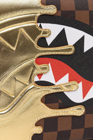 Sprayground - Bolsa de cosméticos marrón con tiburones en París 910B9343NSZ