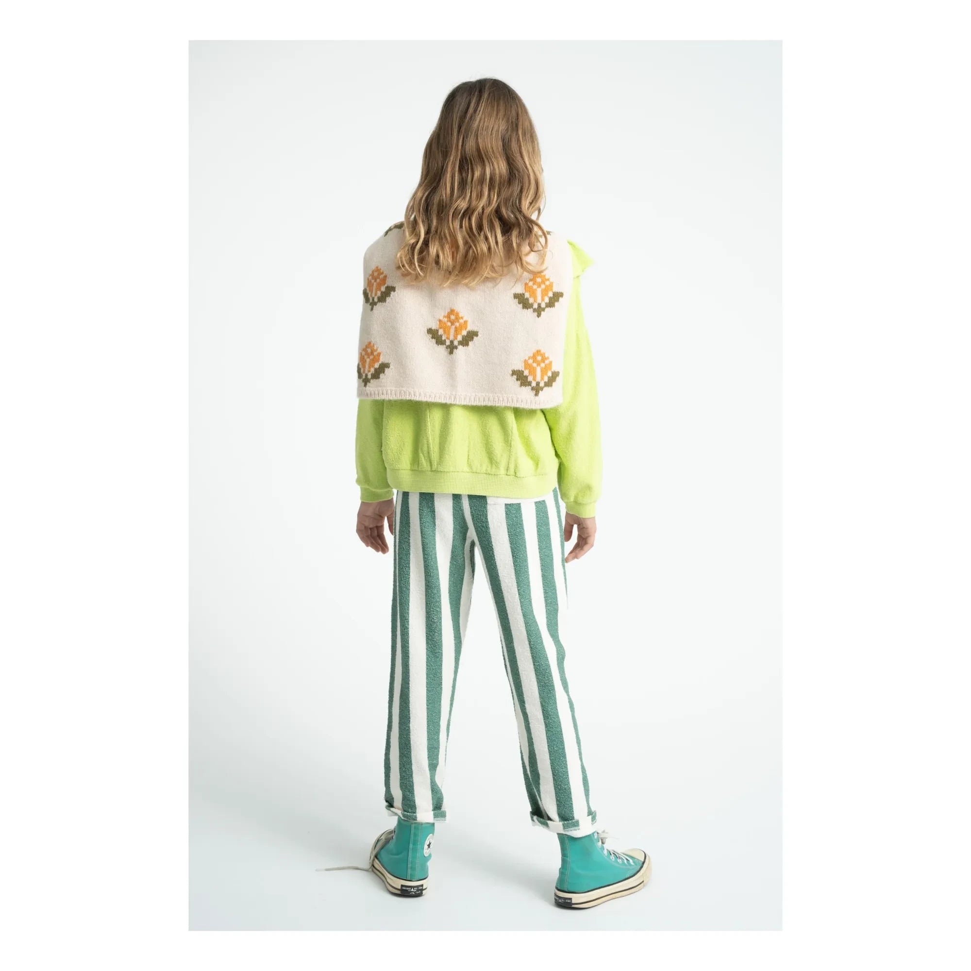 Piupiuchick - Flüoresan sarı | Organik pamuklu havlu rüfllü sweatshirt