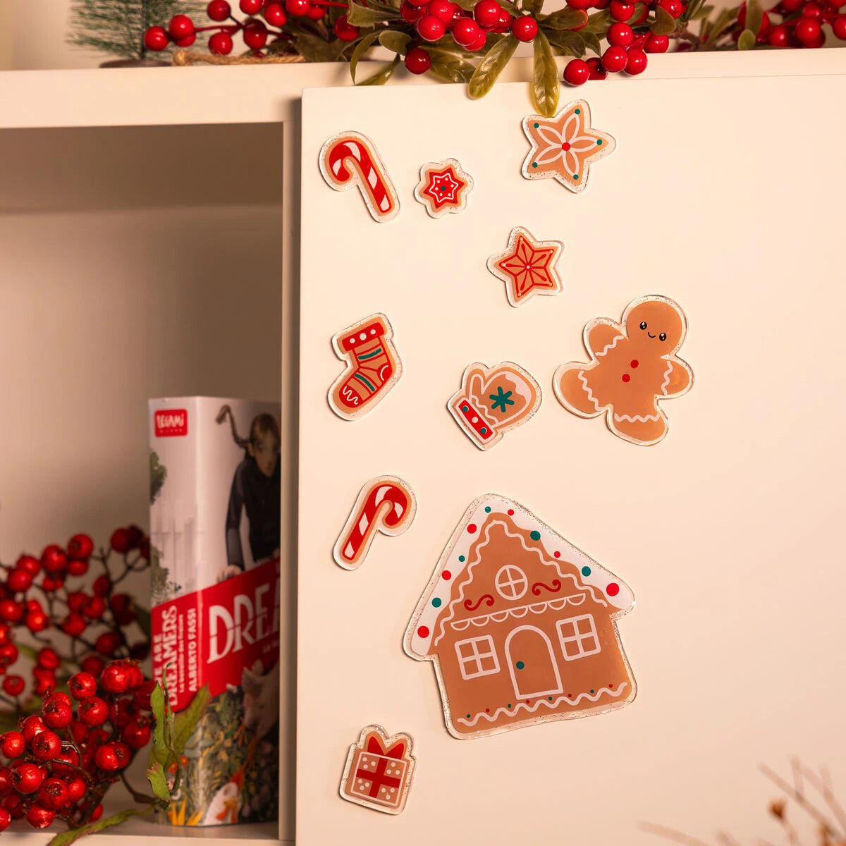 Legami - Conjunto de Calcomanías de Gel para Ventanas - Window-Glow - Pequeño - Santa Claus
