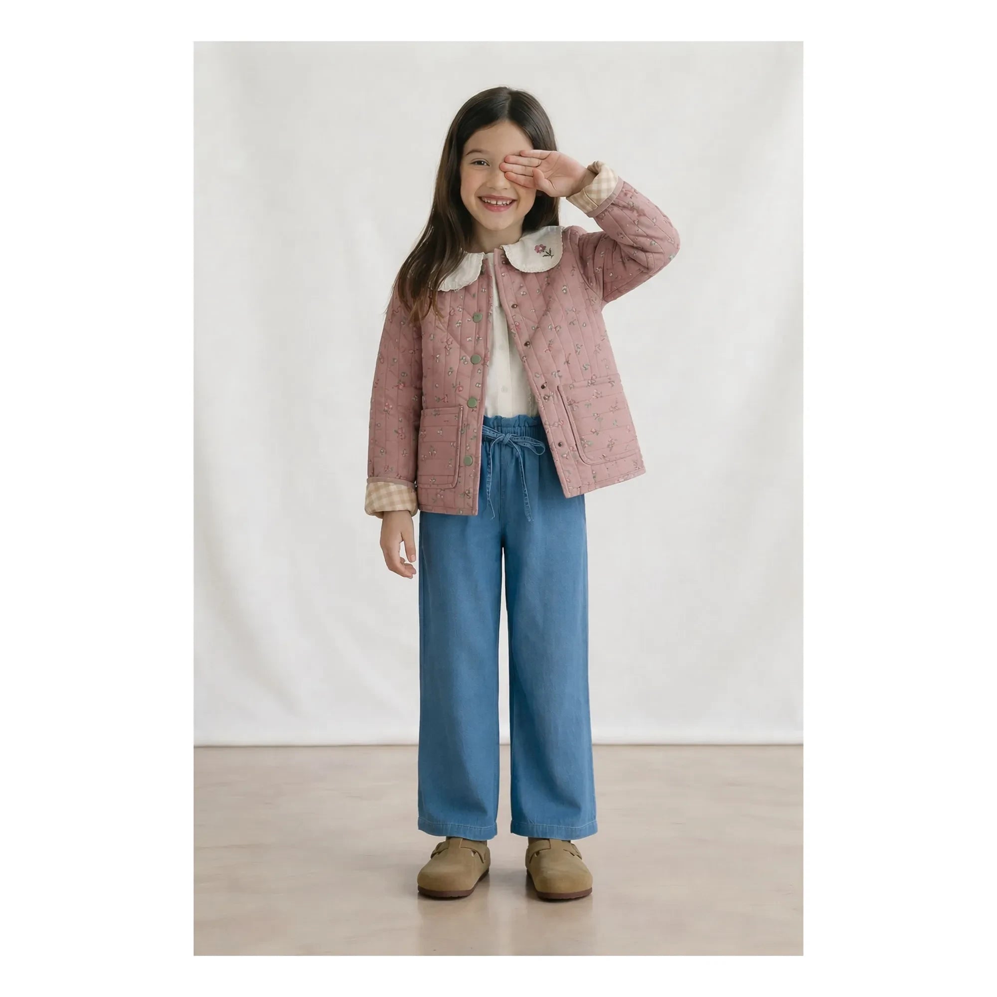 Lililotte - Valentina Fleurie Organik Pamuk Ceket | Toz Pembe