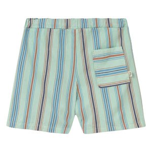 Cozmo - Zion Gestreifte Bio-Baumwoll-Bermuda-Shorts | Aqua