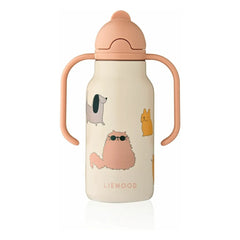 Liewood - زجاجة ماء من الفولاذ المقاوم للصدأ Kimmie - 250 ml | Cats and Dogs/Sandy