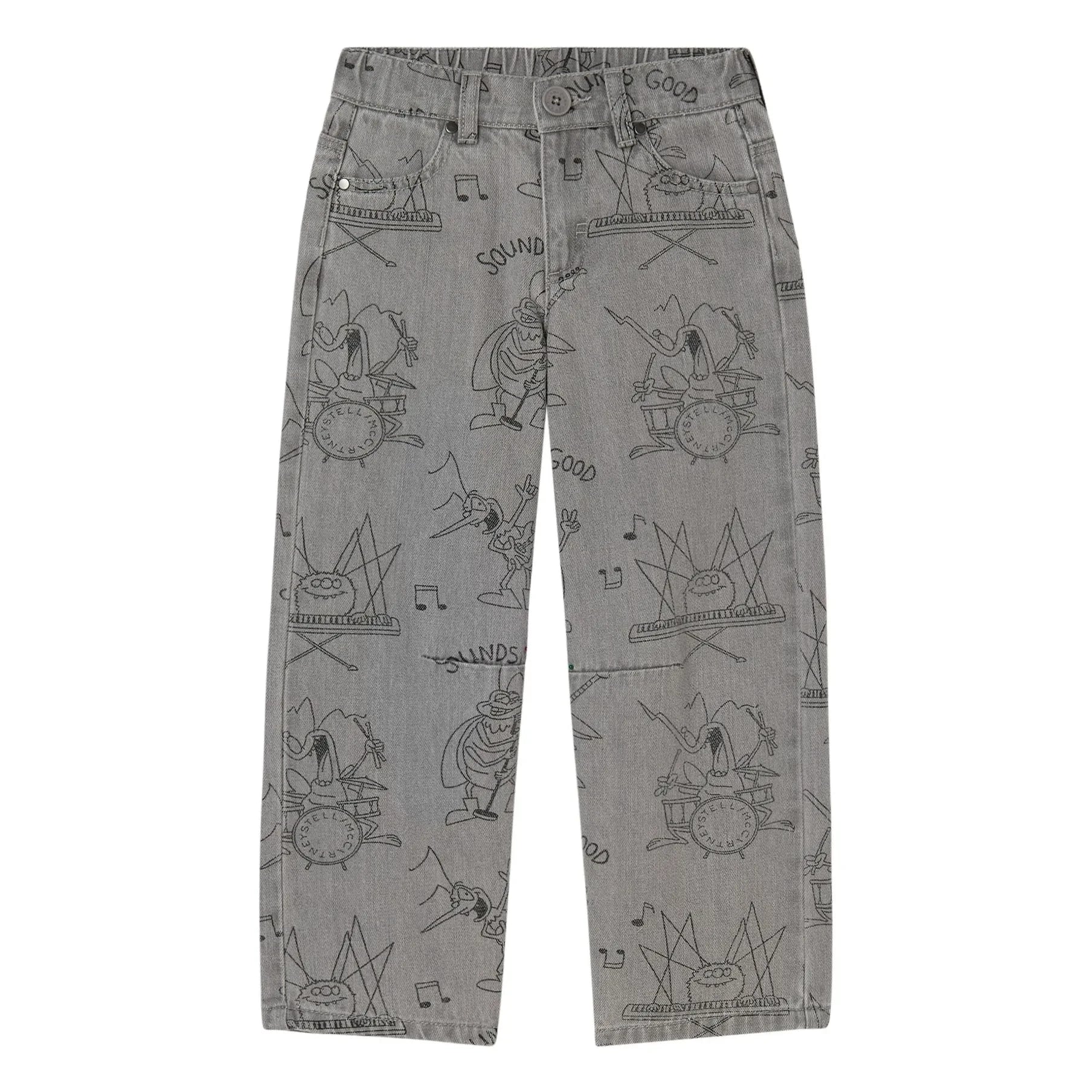 Stella McCartney Kids - Organik Pamuk Böcek Jean | Gri
