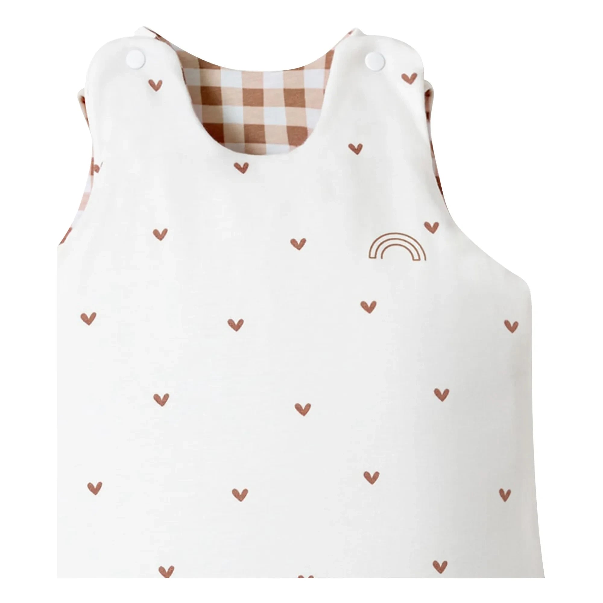 Les Petites Billes - Vichy Ganzjahres-Wende-Schlafsack | Terrakotta