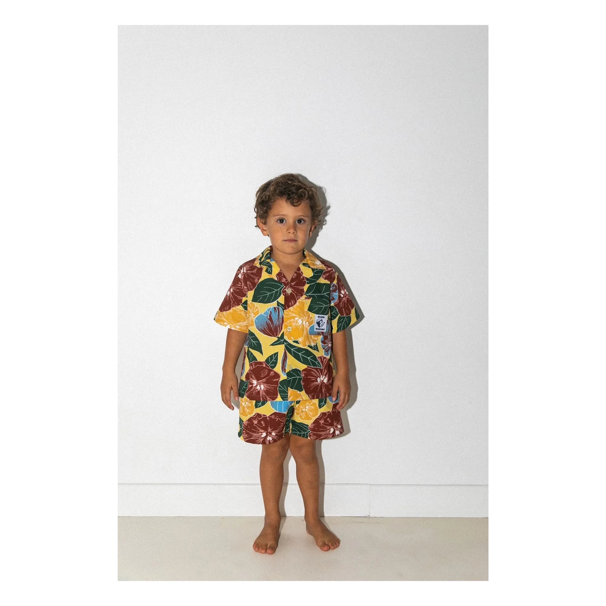 Club Trésor - Conjunto de Camisa y Pantalones Cortos de Popelín Tulum | Amarillo