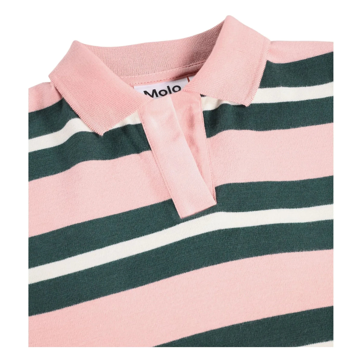 Molo - Polo a rayas Mille de algodón orgánico | Rosa empolvado