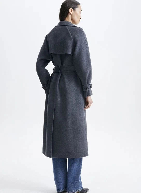 Vanessa Bruno - Cappotto in lana Faro | Grigio antracite maculato