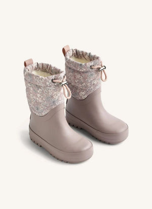 Wheat - Thermo Drizzle Botas de lluvia con estampado floral | Rosa pálido