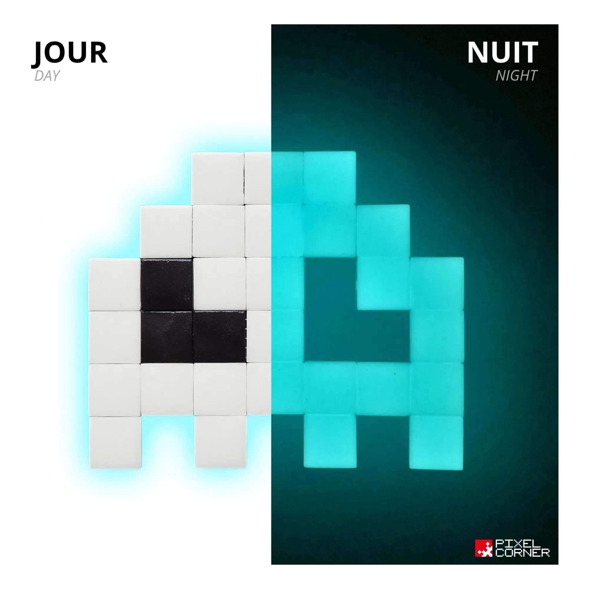 Pixel Corner - Glow in the Dark Pixel Art Kit - Rainbow in the Dark