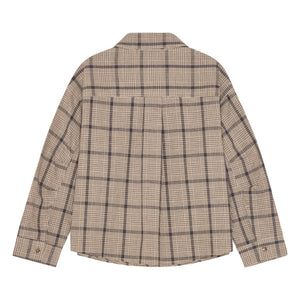Brunobruno Nation - Nohrla shirt Linen and leather cotton plaid | Brown