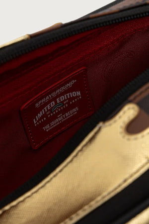 Sprayground - Bolsa de cosméticos marrón con tiburones en París 910B9343NSZ