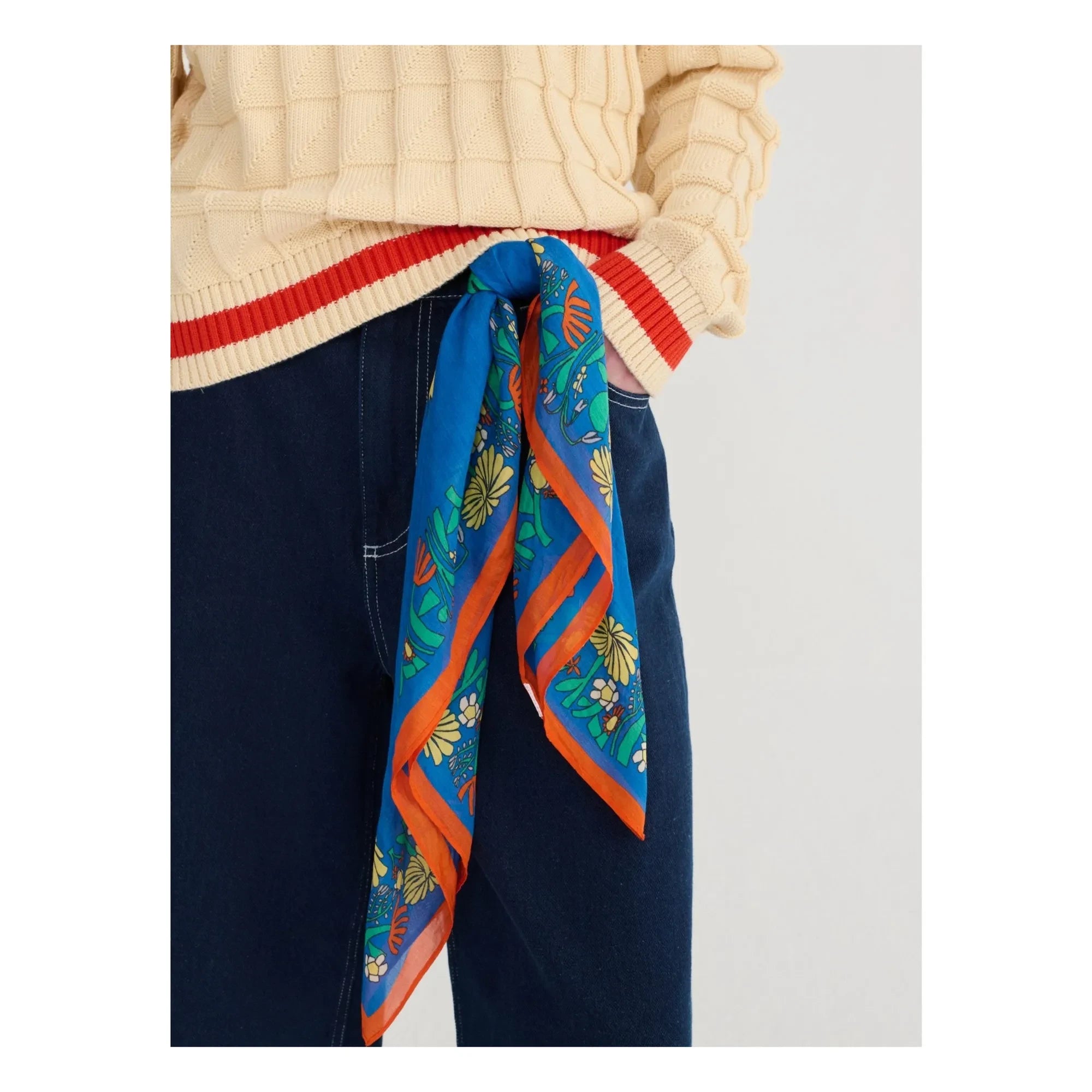 Bobo Choses - Blue Herbalist Silk and Cotton Scarf