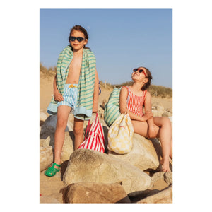 Jera Mini - Striped Towel Pocket Backpack | Green