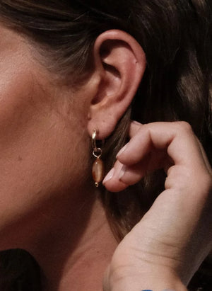 Camille Colette Studio - Pendientes de Aro Hortense Cornaline | Naranja