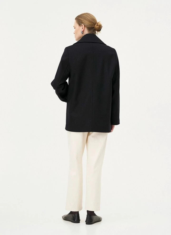 Noyoco - Dundee Recycled Wool and Cashmere Coat | Midnight Blue
