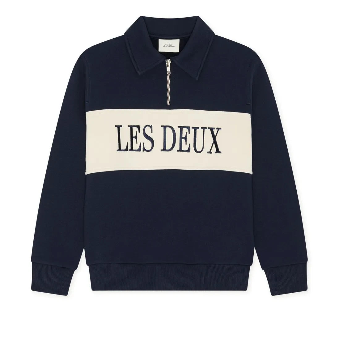 Les Deux - Les Deux Organik Pamuk Rugby Fermuarlı Polo Gömlek | Lacivert