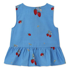 Fliink - Top Apfel Erdbeeren | Azurblau