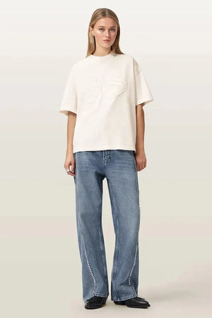 AllSaints تيشيرت قطني نسائي INSIGNIA