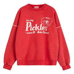 Bobo Choses - Pickles the Dog Organic Cotton Sweatshirt | Red