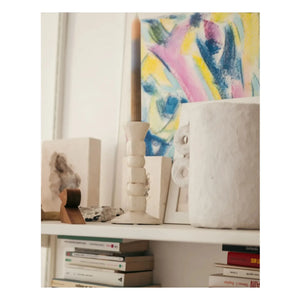 The Socialite Family - Crackled Ceramic Anna Small Candle Holder | Cream