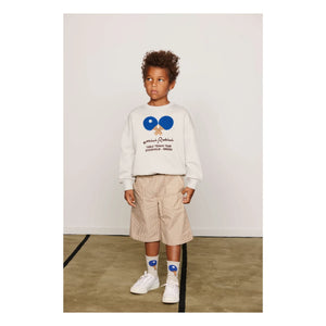Mini Rodini - Organic Cotton Poplin Striped Shorts | Brown