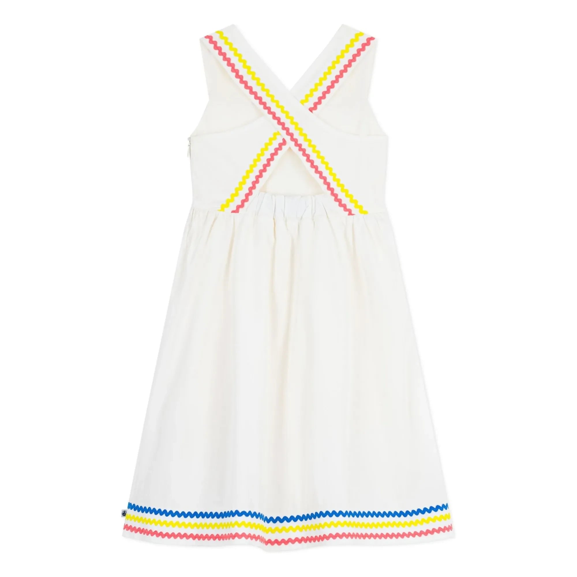 Petit Bateau - Organik Pamuk Poplin Askısız Elbise | Beyaz