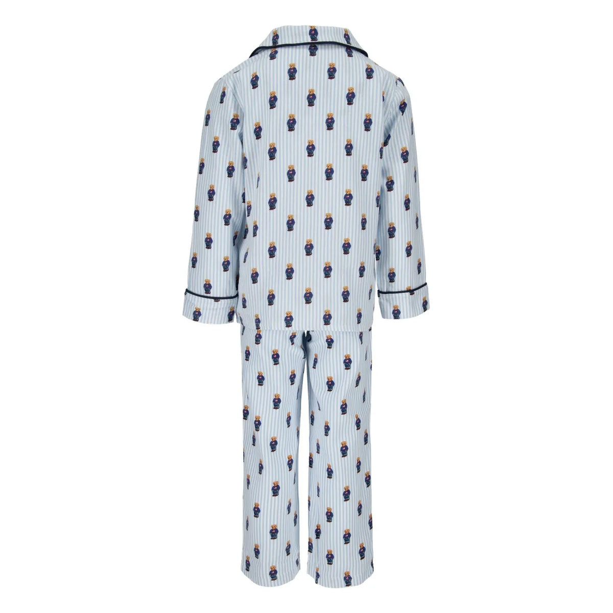 Ralph Lauren - Conjunto de pijama de camisa y pantalón con monograma a rayas | Azul claro