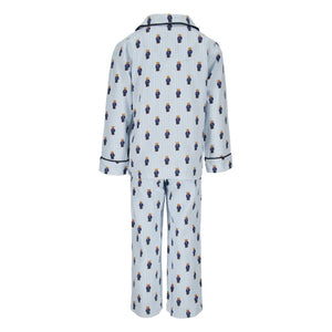 Ralph Lauren - Conjunto de pijama de camisa y pantalón con monograma a rayas | Azul claro