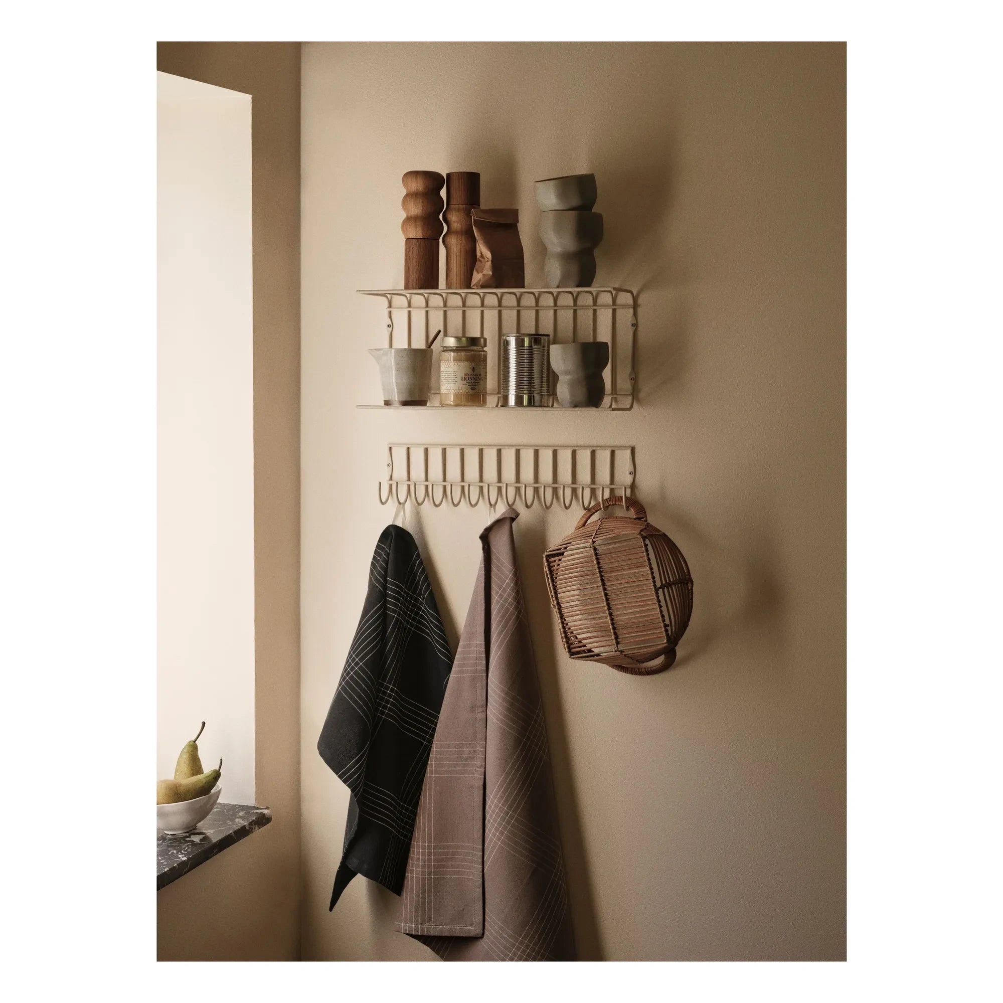 Broste Copenhagen - Rud mutfak havluları - 2'li Set | Gri