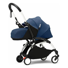 Stokke® - YOYO³ 0+ yenidoğan bebek arabası Beyaz çerçeve | Air France Mavisi
