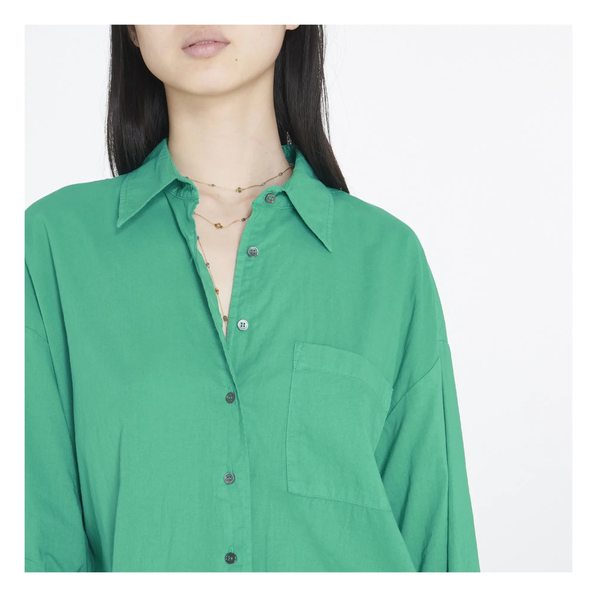 Xirena - Camisa de popelín de algodón Sydney | Verde