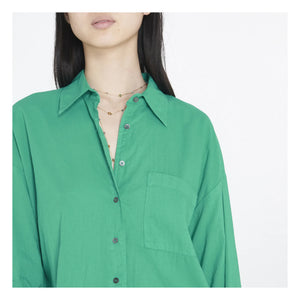 Xirena - Camisa de popelín de algodón Sydney | Verde