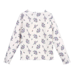 the new society - Floral ribana Tişört | Bej