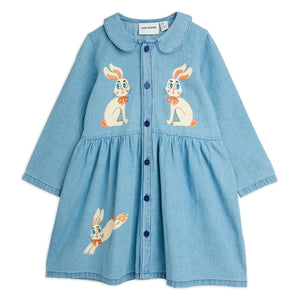 Mini Rodini - Bio-Baumwoll-Denim-Hasenkleid | Blau