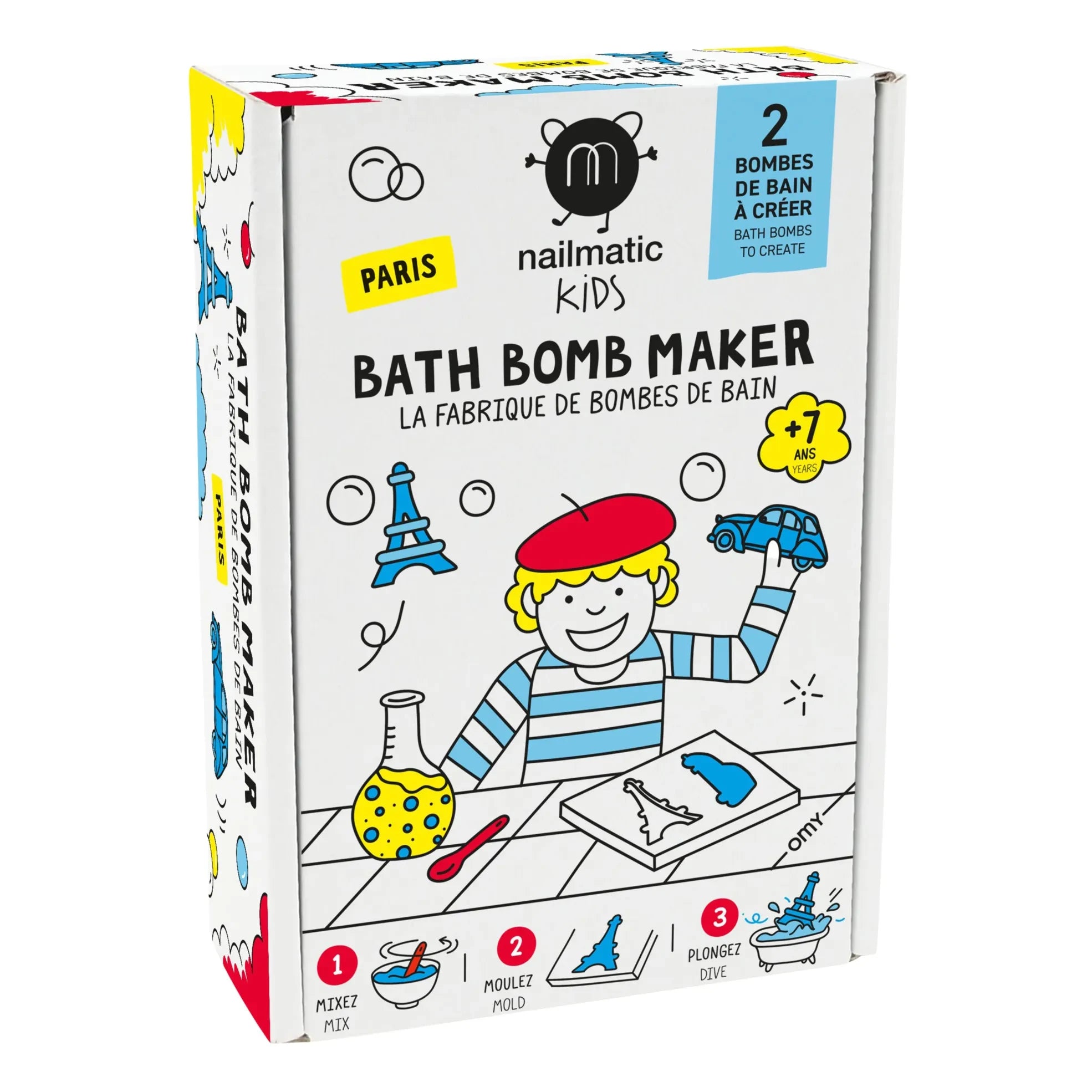Nailmatic Kids - The Bath Bomb Factory Set - Paris Sürümü - 2 banyo bombası | Mavi